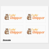 Sticker Rectangulaire Sentiment Chipper Cute Funny Chipmunk (Feuille)