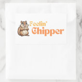 Sticker Rectangulaire Sentiment Chipper Cute Funny Chipmunk (Sac)