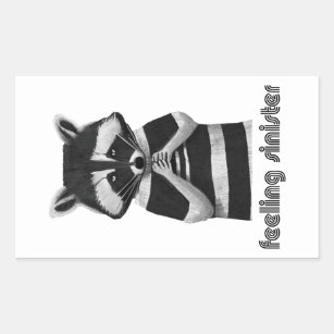 Sticker Rectangulaire Sentiment de sinistre drôle Raccoon