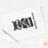 Sticker Rectangulaire Sentiment de sinistre drôle Raccoon (Enveloppe)
