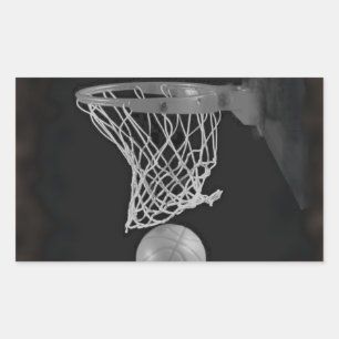 Sticker Rectangulaire Sepia Basketball
