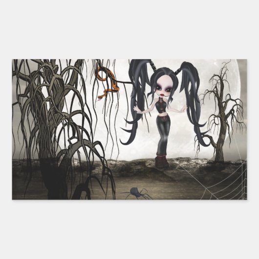 Sticker Rectangulaire Sepia Goth Girl (Devant)