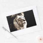 Sticker Rectangulaire Sepia Lion (Enveloppe)