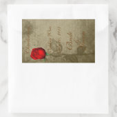 Sticker Rectangulaire Sepia Spot Couleur Rouge Rosebud Mariage Vin2 (Sac)