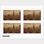 Sticker Rectangulaire Sepia Tone New York (Feuille)