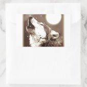 Sticker Rectangulaire Sepia Wolf & Moon (Sac)
