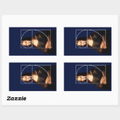 Sticker Rectangulaire Séquence Leonardo da Vinci Mona Lisa Fibonacci (Feuille)