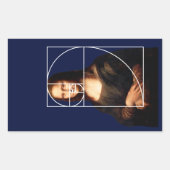 Sticker Rectangulaire Séquence Leonardo da Vinci Mona Lisa Fibonacci (Devant)