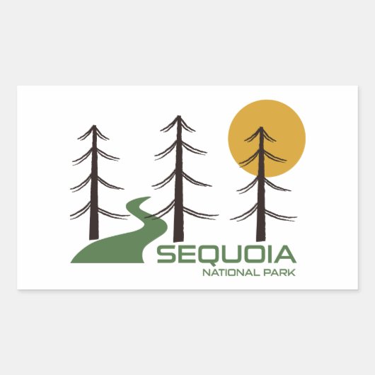 Sticker Rectangulaire Sequoia National Park California Trail (Devant)