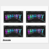Sticker Rectangulaire Serenity - Le nom Serenity dans les lumières 3D (P (Feuille)