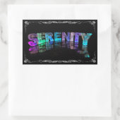 Sticker Rectangulaire Serenity - Le nom Serenity dans les lumières 3D (P (Sac)