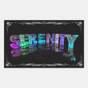 Sticker Rectangulaire Serenity - Le nom Serenity dans les lumières 3D (P