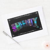 Sticker Rectangulaire Serenity - Le nom Serenity dans les lumières 3D (P (Enveloppe)