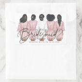 Sticker Rectangulaire Serez-vous ma demoiselle d'honneur ? Filles en pei (Sac)