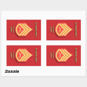 Sticker Rectangulaire Sergent d'état-major du Corps des Marines des État (Feuille)