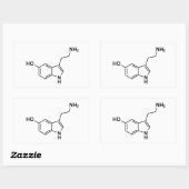 Sticker Rectangulaire sérotonine formule chimique éléments du symbole sc (Feuille)