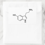 Sticker Rectangulaire sérotonine formule chimique éléments du symbole sc (Sac)