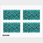 Sticker Rectangulaire Serpent à sonnette à sonnette de diamant Aqua (Feuille)