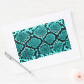 Sticker Rectangulaire Serpent à sonnette à sonnette de diamant Aqua (Enveloppe)