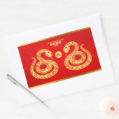 Sticker Rectangulaire Serpent chinois du Nouvel An Double coupe de papie (Enveloppe)