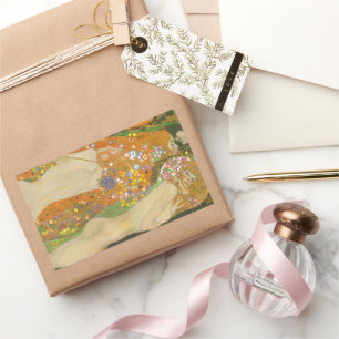 Sticker Rectangulaire Serpents d'eau II par Gustav Klimt, Art Nouveau