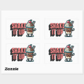 Sticker Rectangulaire Serrer Le Chocolat Milkshake Pun (Feuille)