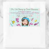 Sticker Rectangulaire Service de nettoyage Carrelage de lavage d'entrepr (Sac)