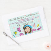 Sticker Rectangulaire Service de nettoyage Carrelage de lavage d'entrepr (Enveloppe)