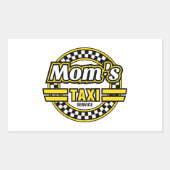 Sticker Rectangulaire Service de taxi de maman (Devant)
