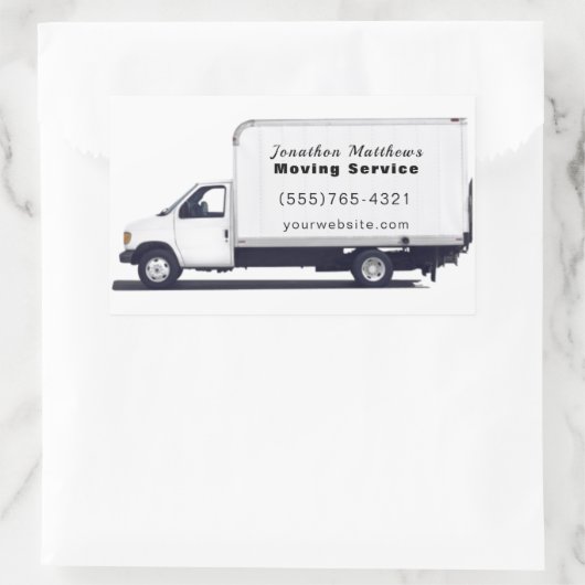 Sticker Rectangulaire Service d'entreprise mobile professionnel (Sac)