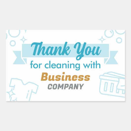 Sticker Rectangulaire Services de blanchisserie Lave-linge Lave-linge Ne (Devant)