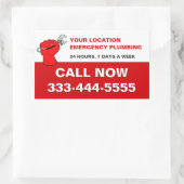 STICKER RECTANGULAIRE SERVICES DE PLUMBAGE ET PLUMBERS LOCAUX D'URGENCE (Sac)