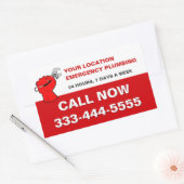 STICKER RECTANGULAIRE SERVICES DE PLUMBAGE ET PLUMBERS LOCAUX D'URGENCE (Enveloppe)