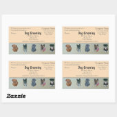 Sticker Rectangulaire services de soins pour animaux de compagnie et toi (Feuille)