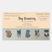 Sticker Rectangulaire services de soins pour animaux de compagnie et toi (Devant)