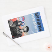 Sticker Rectangulaire Servir dans le WAAF ~ Avec les hommes qui volent (Enveloppe)