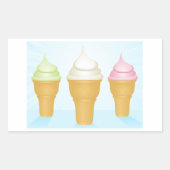 Sticker Rectangulaire Servir Doux Crème de glace cônes amusant Dessert d (Devant)