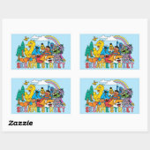 Sticker Rectangulaire Sesame Street | Rainbow Wave (Feuille)