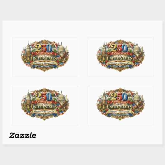 STICKER RECTANGULAIRE SESTERCENTENNIAL (Feuille)