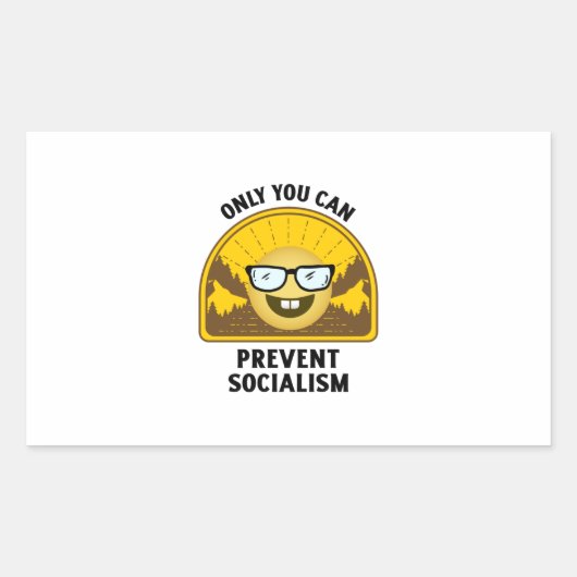 Sticker Rectangulaire Seul vous pouvez empêcher le socialisme Retro vint (Devant)