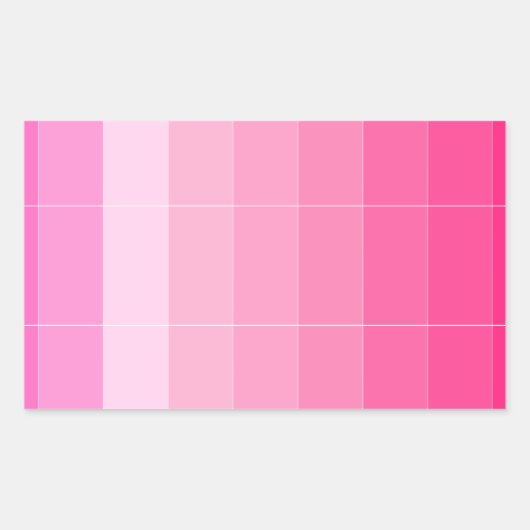 Sticker Rectangulaire Seule couleur rose chaud Ombre (Devant)