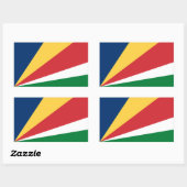 Sticker Rectangulaire Seychelles Flag (Feuille)