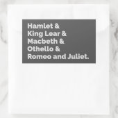 Sticker Rectangulaire Shakespeare (Sac)