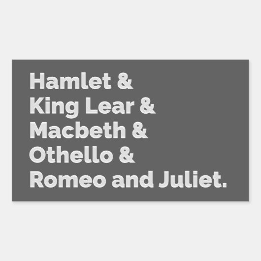 Sticker Rectangulaire Shakespeare (Devant)