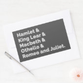 Sticker Rectangulaire Shakespeare (Enveloppe)