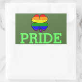 Sticker Rectangulaire Shamrock du drapeau arc-en-ciel gay pride (Sac)
