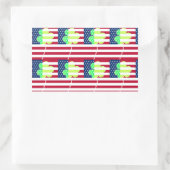 Sticker Rectangulaire Shamrock du drapeau irlandais américain Clover St. (Sac)