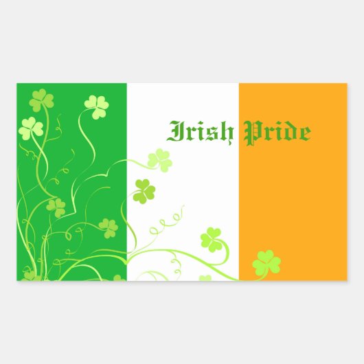 Sticker Rectangulaire Shamrock irlandais (Devant)