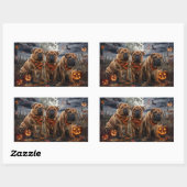 Sticker Rectangulaire Shar Pei Halloween Éffrayant (Feuille)