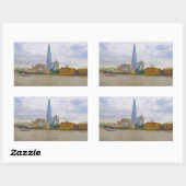 Sticker Rectangulaire Shard, Thames River, Londres, Angleterre (Feuille)